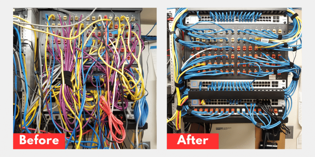 Cable Cleanup Before and After